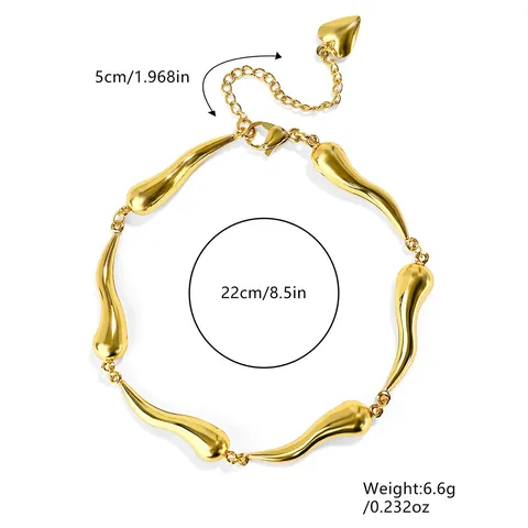 Six Drops Stainless Steel Bracelet Creative Chic Personality Niche Design Geometric - view 3