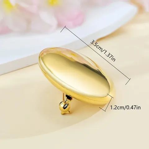 Niche Luxury Premium Stainless Steel Round Brooch Export-grade Metal High-gloss Hollow - view 3