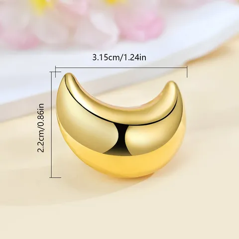 Niche Luxury Stainless Steel Moon Brooch Export-grade Metal High-gloss Hollowed-out Heart - view 3