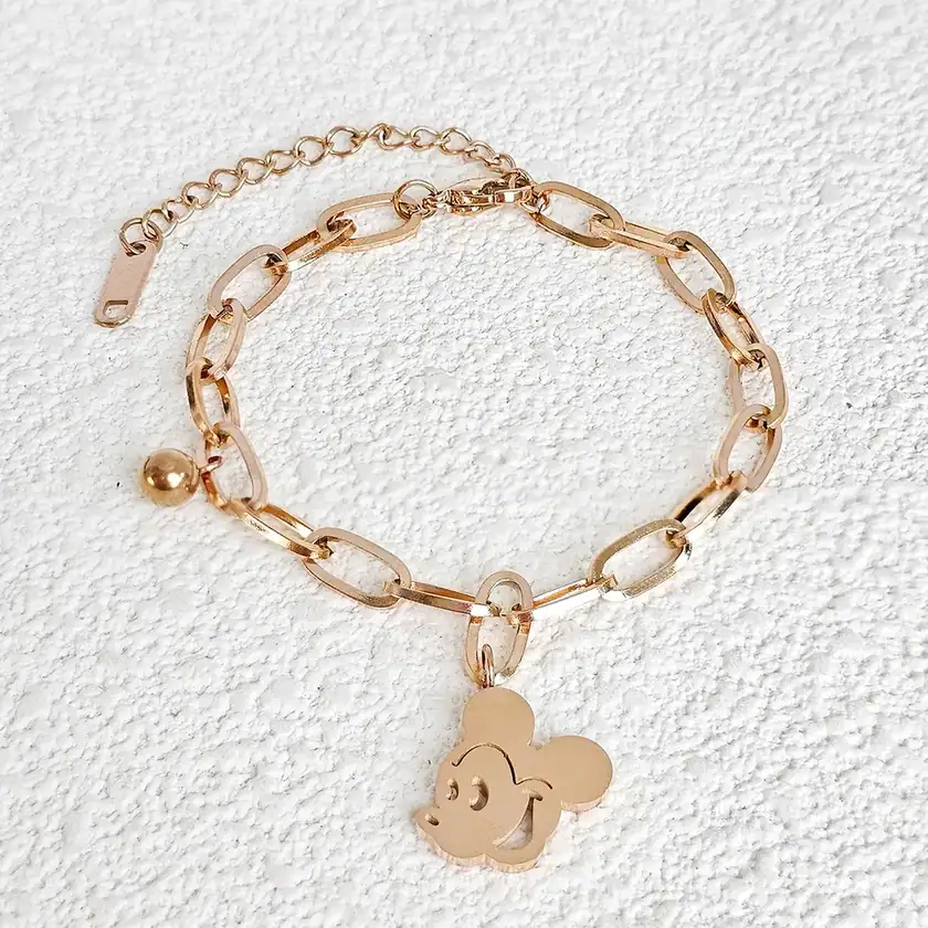 Niche Cartoon Character Pendant Bracelet Gold Plated Personality Senior Sense Hand made by BlueOne Jewelry