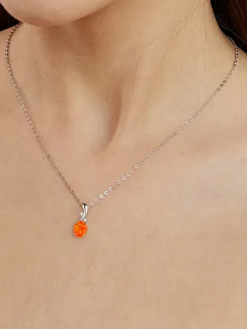 October Opal Birth Month Opal Pendant Necklace Copper Plated with Real - view 2
