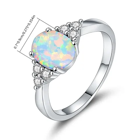 Opal Ring Models Jewelry Europe and the United States Couple Ring - view 3