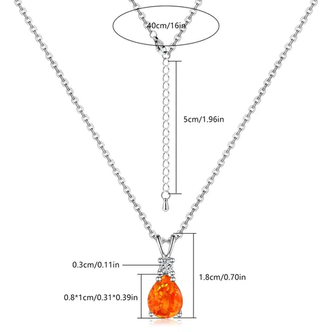 Plated Brass Opal Necklace Collar Bone Chain Elegant Women European & American Style - view 3