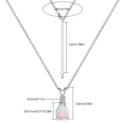 Opal Necklace Collar Bone Chain Elegant Women European & American Style - view 3