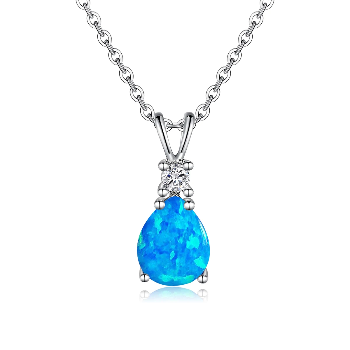 Minimalist Opal Necklace Collar Bone Chain Elegant Women European & American Style made by BlueOne Jewelry