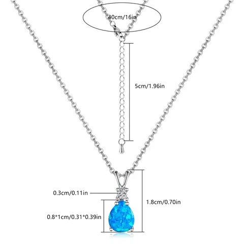 Minimalist Opal Necklace Collar Bone Chain Elegant Women European & American Style - view 3