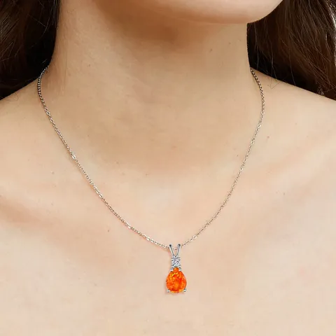 Plated Brass Opal Necklace Collar Bone Chain Elegant Women European & American Style - view 2