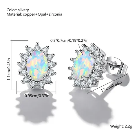Opals Earrings Charm Ear Jewelry Fashion - view 3