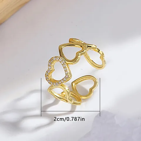 Retro Love Heart Ring Female Korean Version of the Fashion Wild - view 3