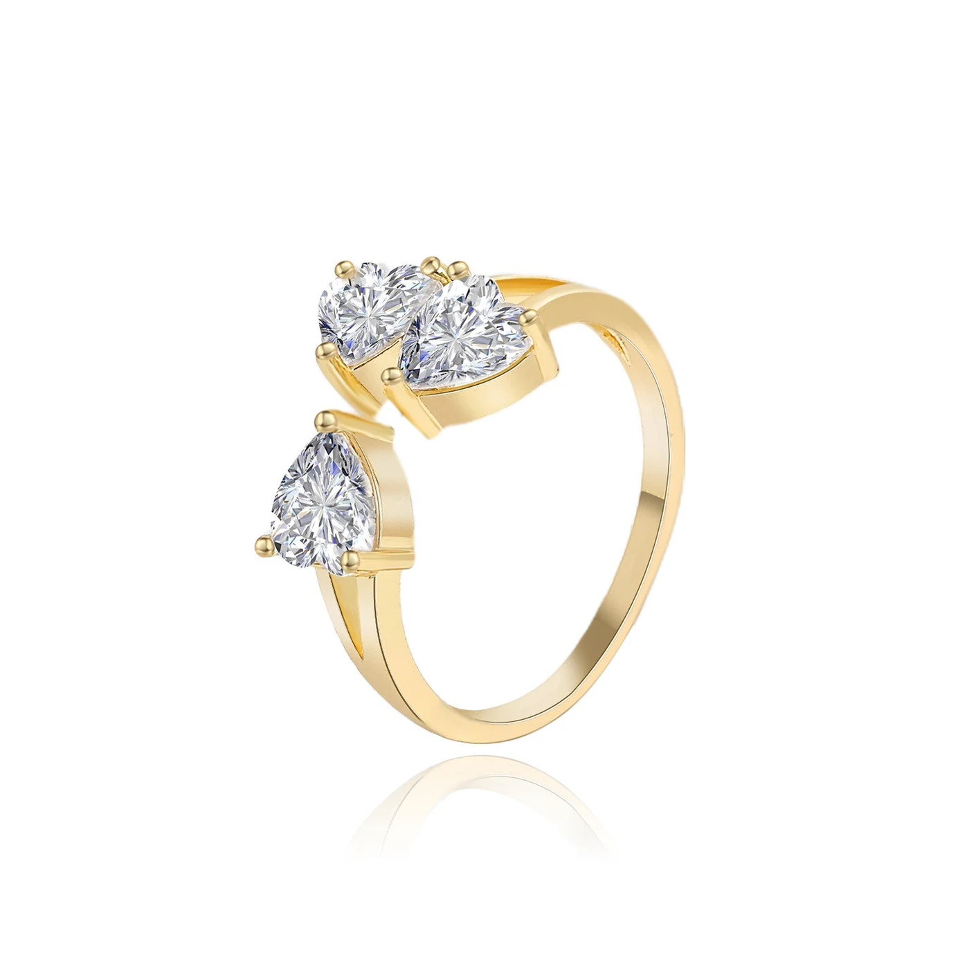 Ring Heart Pear Shaped Ring Light Luxury Open End Ring made by BlueOne Jewelry