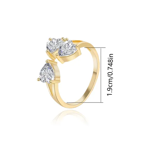 Ring Heart Pear Shaped Ring Light Luxury Open End Ring - view 3