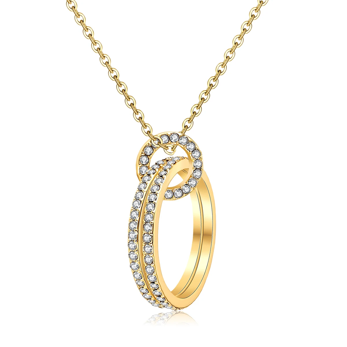 Cubic Zirconia Ring Zirconia Necklace Women Niche Design Pendant Brilliant Zirconia Circle Bone made by BlueOne Jewelry