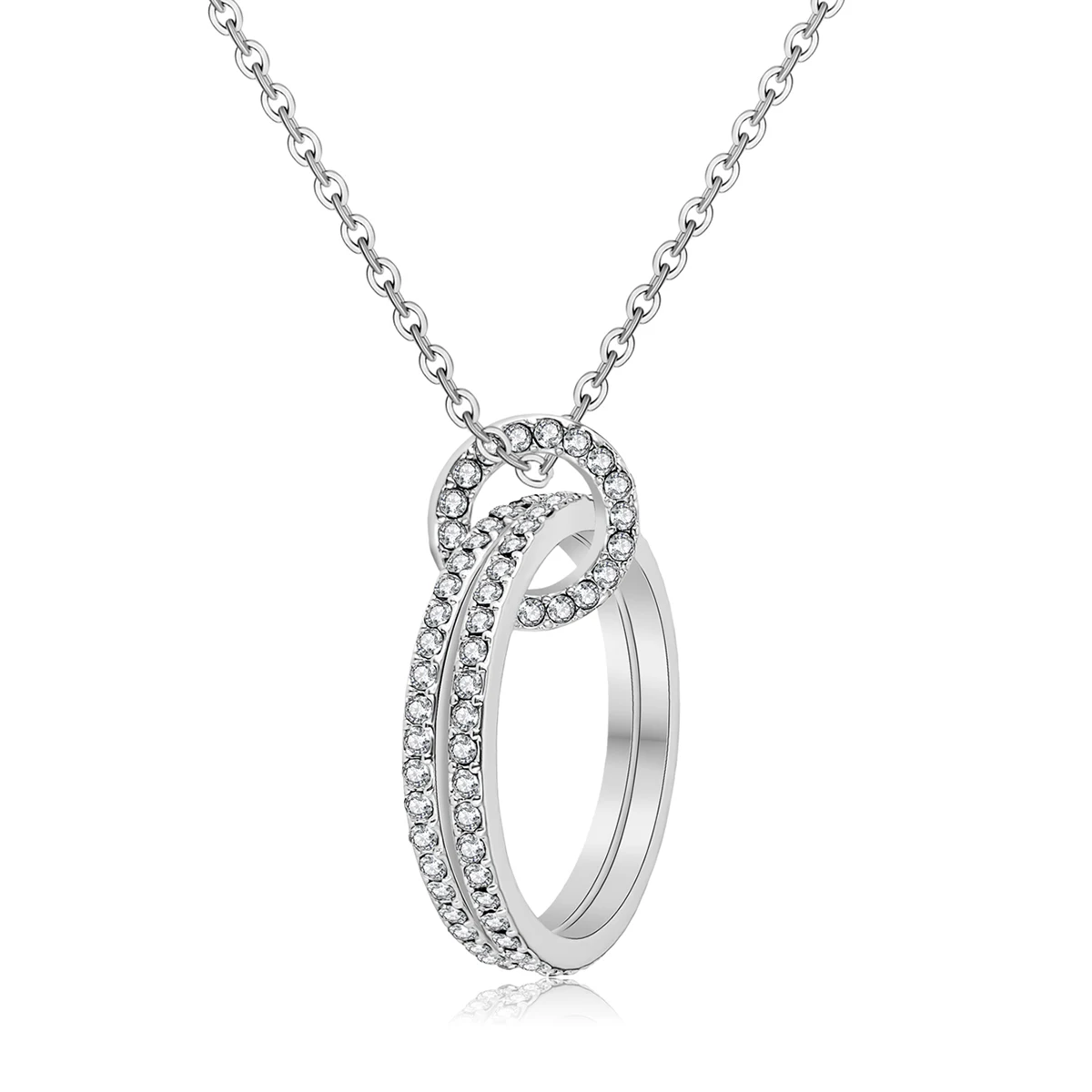 Ring Zirconia Necklace Women Niche Design Pendant Brilliant Zirconia Circle Bone made by BlueOne Jewelry