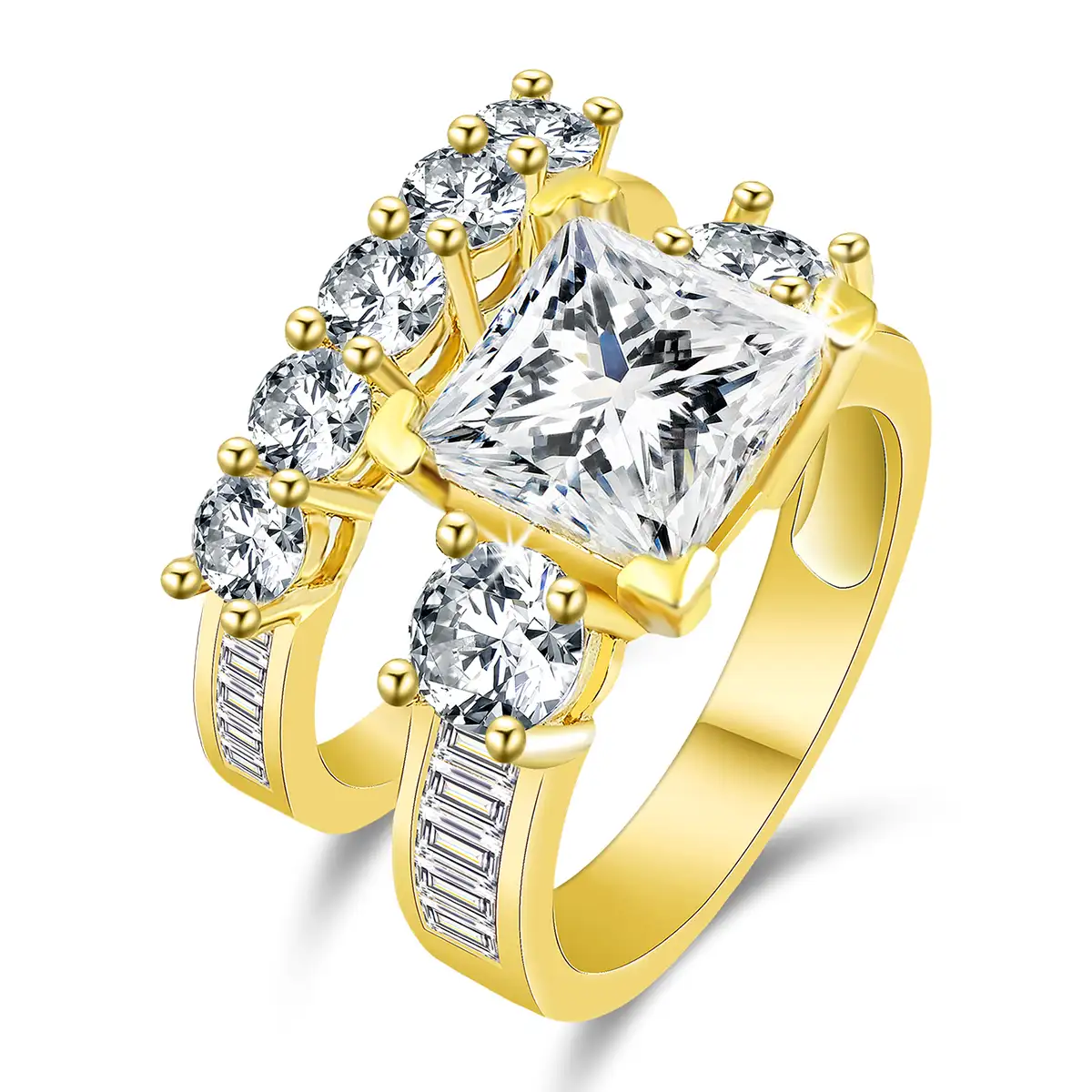 Round and Square Zirconia Rings Main and Secondary Rings Men’s and made by BlueOne Jewelry