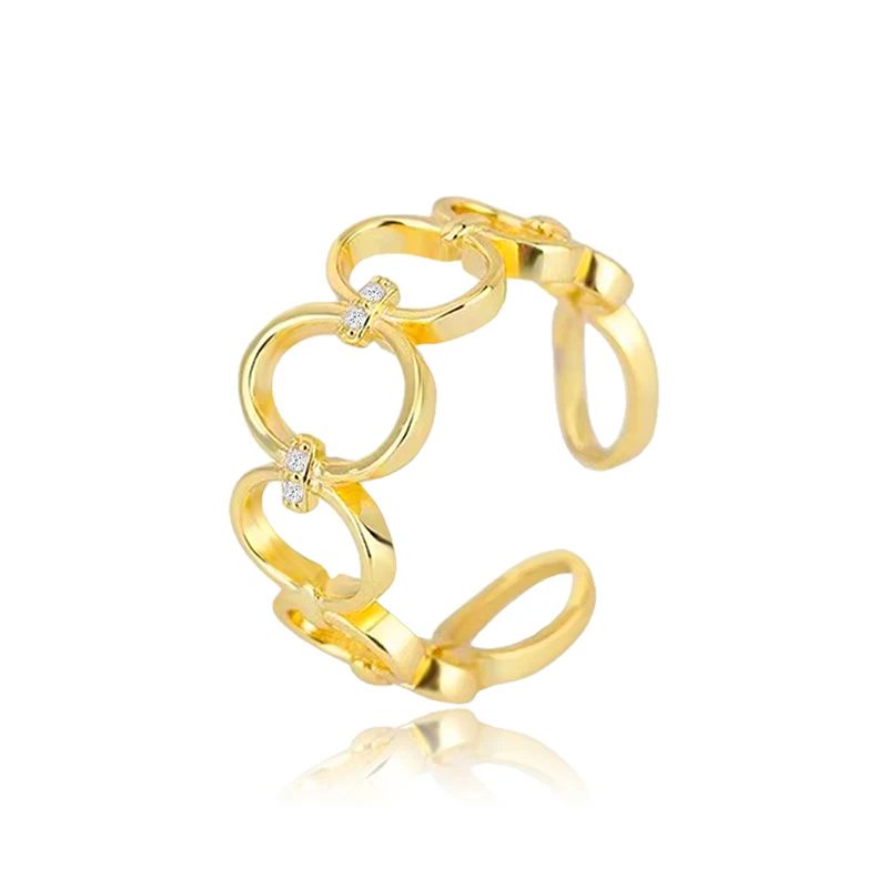 Round Skeleton Ring Women’s Europe and the United States Personalized Open-ended made by BlueOne Jewelry