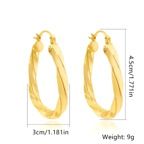 Simple Light Luxury Temperament Earrings Fashion Geometric Hollow Earrings - view 3