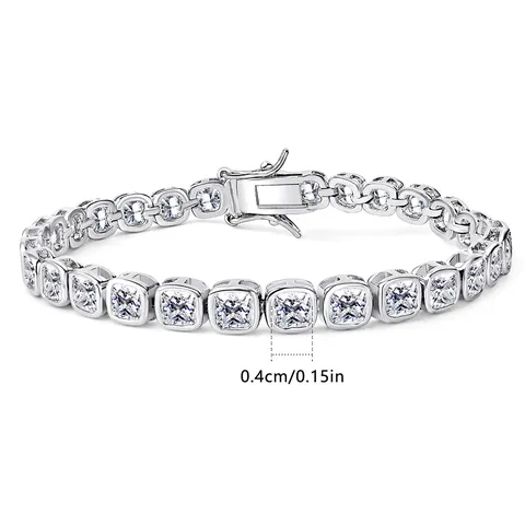 Simple Light Luxury Diamond-set Square Geometric Buckle Bracelet in Europe and - view 3