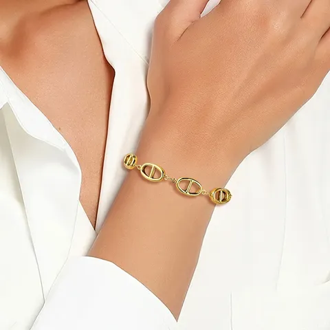 Simple Light Luxury Niche Design Premium Pig Nose Bracelet Female Titanium - view 2