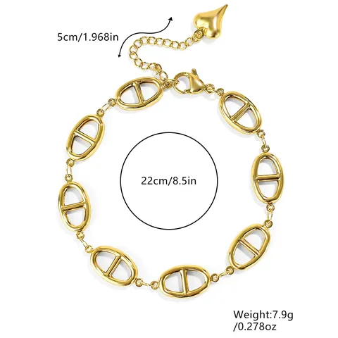 Simple Light Luxury Niche Design Premium Pig Nose Bracelet Female Titanium - view 3