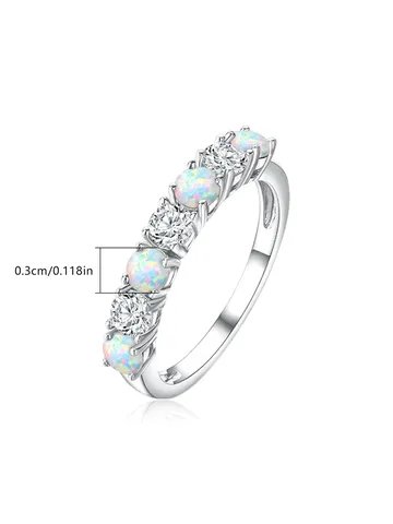 Simple Single Row Zirconia and Auburn Ring Models - view 3