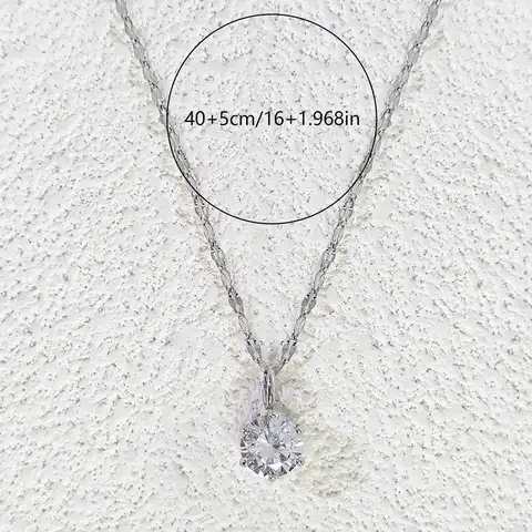 Simple Six Claws Single Diamond Necklace Female Ins Collarbone Chain Light - view 3