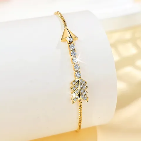 Simple Versatile Fashion Diamond Feather Arrow Love Pendant Bracelet Ins Cold - view 3