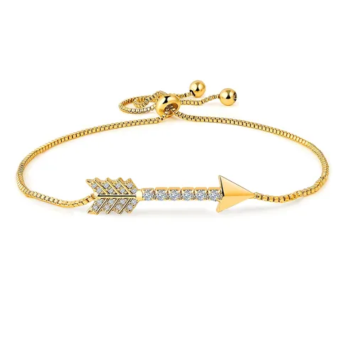 Simple Versatile Fashion Diamond Feather Arrow Love Pendant Bracelet Ins Cold - Plated Brass jewelry made by BlueOne Jewelry