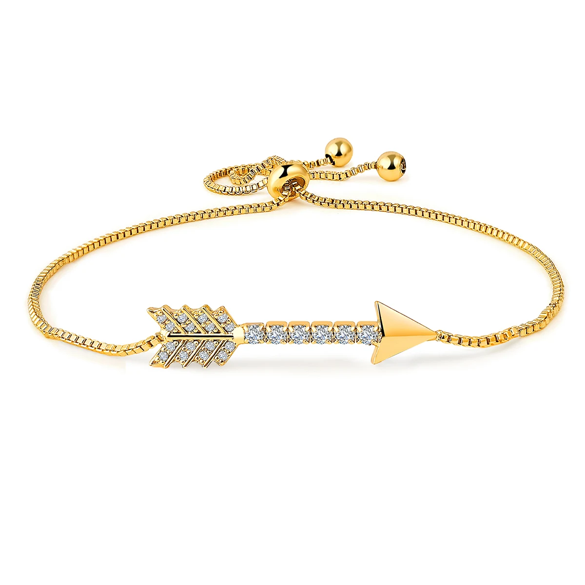 Simple Versatile Fashion Diamond Feather Arrow Love Pendant Bracelet Ins Cold made by BlueOne Jewelry
