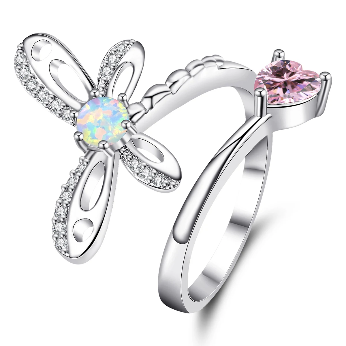 Skeleton Butterfly Opening Ring Elegant Temperament Female Finger Ring Princess Wind made by BlueOne Jewelry