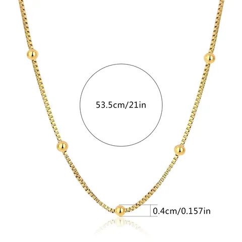 Small Beads Titanium Steel Necklace Simple Personalized Gold Necklace Valentine’s Day - view 3