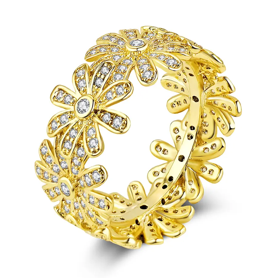 Small Daisy Micro-setting Ring Ladies Finger Ring Europe and the United made by BlueOne Jewelry