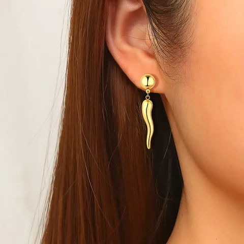 Small Pepper Three-dimensional Earrings Titanium Steel Earrings with Niche Retro High-level - view 2