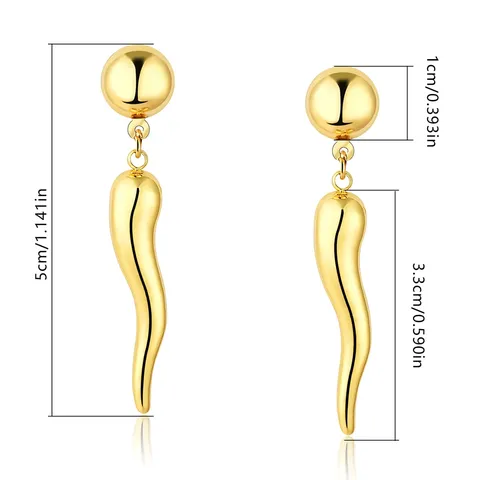 Small Pepper Three-dimensional Earrings Titanium Steel Earrings with Niche Retro High-level - view 3