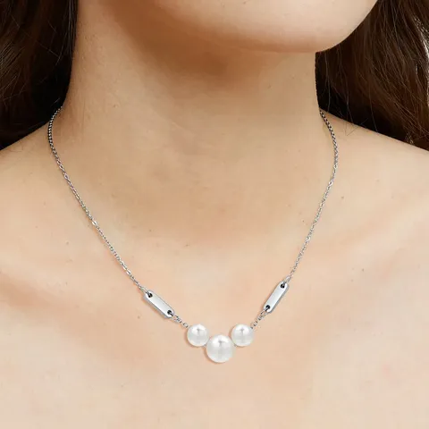 Smile Arc Pearl Necklace Collarbone Chain Necklace Elegant Fashion Hundreds of - view 2