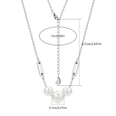 Smile Arc Pearl Necklace Collarbone Chain Necklace Elegant Fashion Hundreds of - view 3