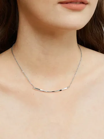 Smile Necklace 2024 Female Light Luxury Niche Design Sense Bent Tube Collarbone Chain - view 2