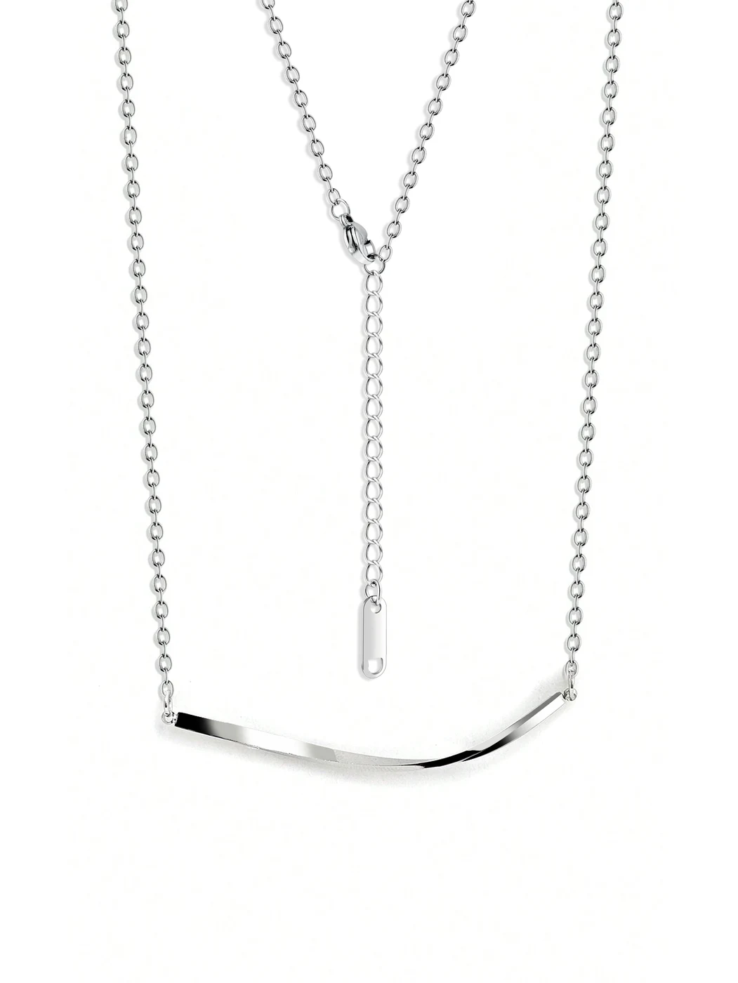 Smile Necklace 2024 Female Light Luxury Niche Design Sense Bent Tube Collarbone Chain made by BlueOne Jewelry