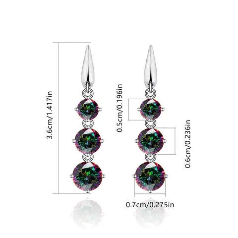 Spring and Summer Korean Version of the Shiny Color Zirconia Ms Earrings - view 3