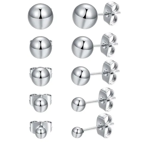 Stainless Steel Earrings Europe and the United States Beans Steel Beads - Stainless Steel jewelry made by BlueOne Jewelry