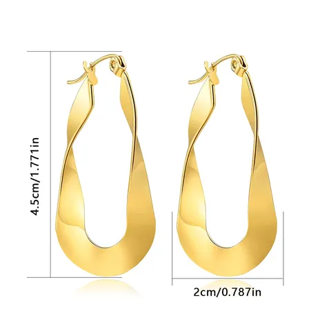 Stainless Steel Möbius Earrings Geometric Minimalist Glossy Twisted Earrings Ladies Earrings - view 3