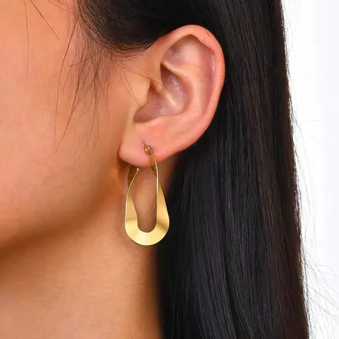 Stainless Steel Möbius Earrings Geometric Minimalist Glossy Twisted Earrings Ladies Earrings - view 2