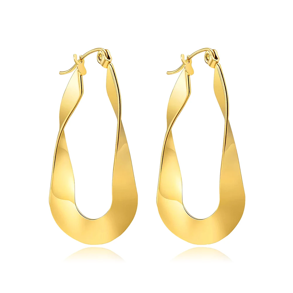 Stainless Steel Möbius Earrings Geometric Minimalist Glossy Twisted Earrings Ladies Earrings made by BlueOne Jewelry