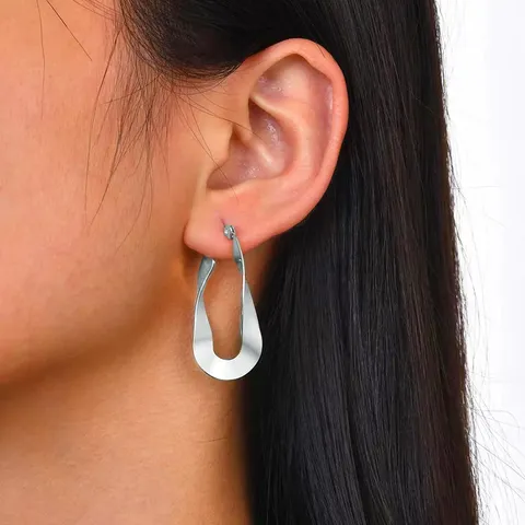 Stainless Steel Möbius Earrings Geometric Minimalist Glossy Twisted Earrings Women’s Earrings - view 2