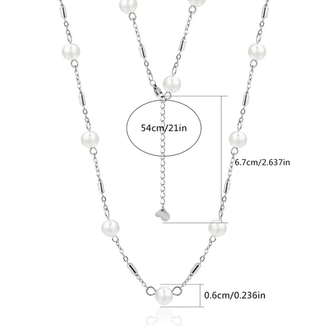Star Pearl Chain Imitation Pearl Necklace Simple Light Luxury Collarbone Chain - view 3