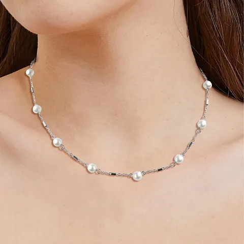 Star Pearl Chain Imitation Pearl Necklace Simple Light Luxury Collarbone Chain - view 2