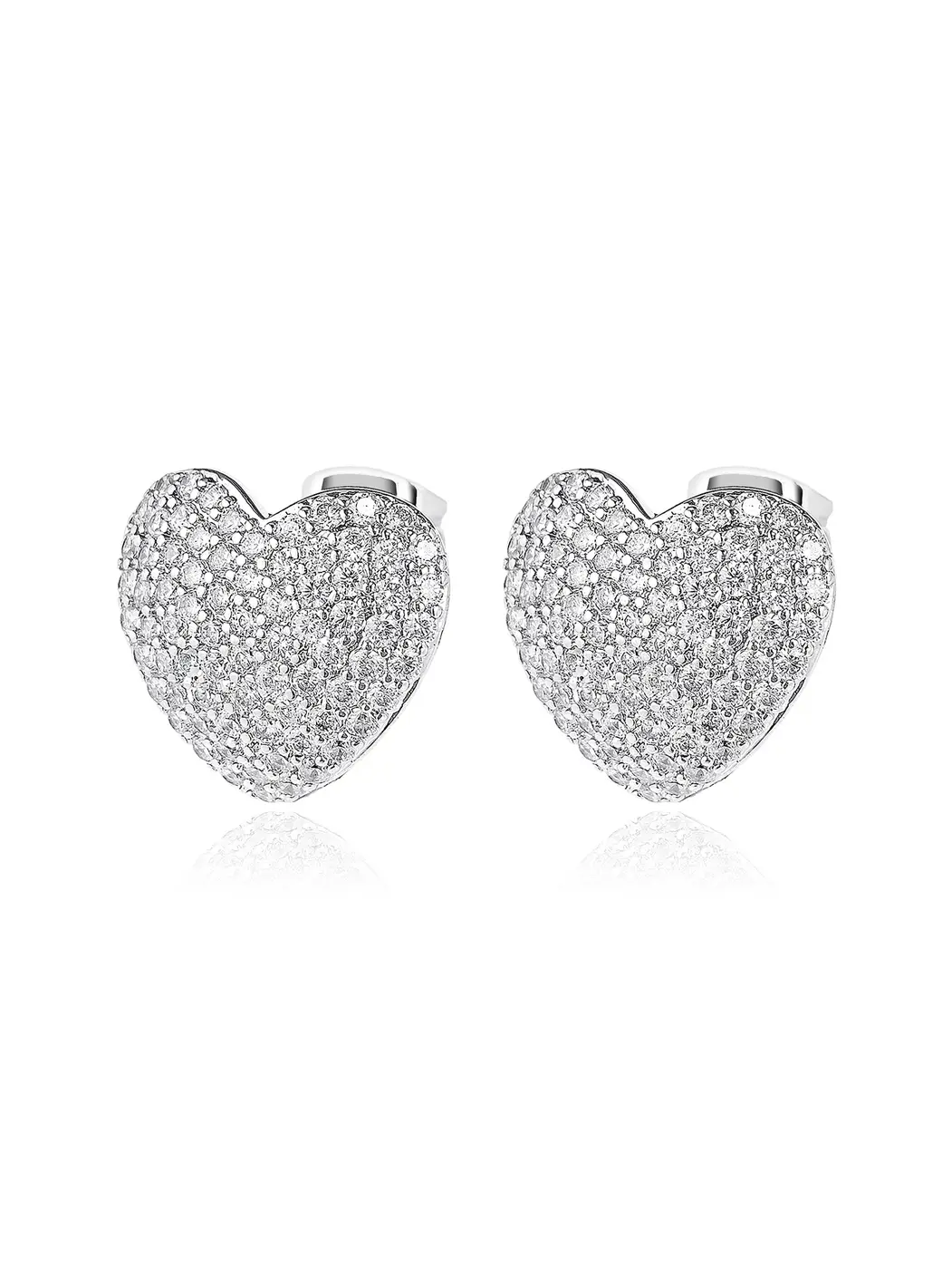 Summer Fashion Heart-shaped Women’s Earrings Full Diamond Zirconia Inlaid Geometric Love made by BlueOne Jewelry