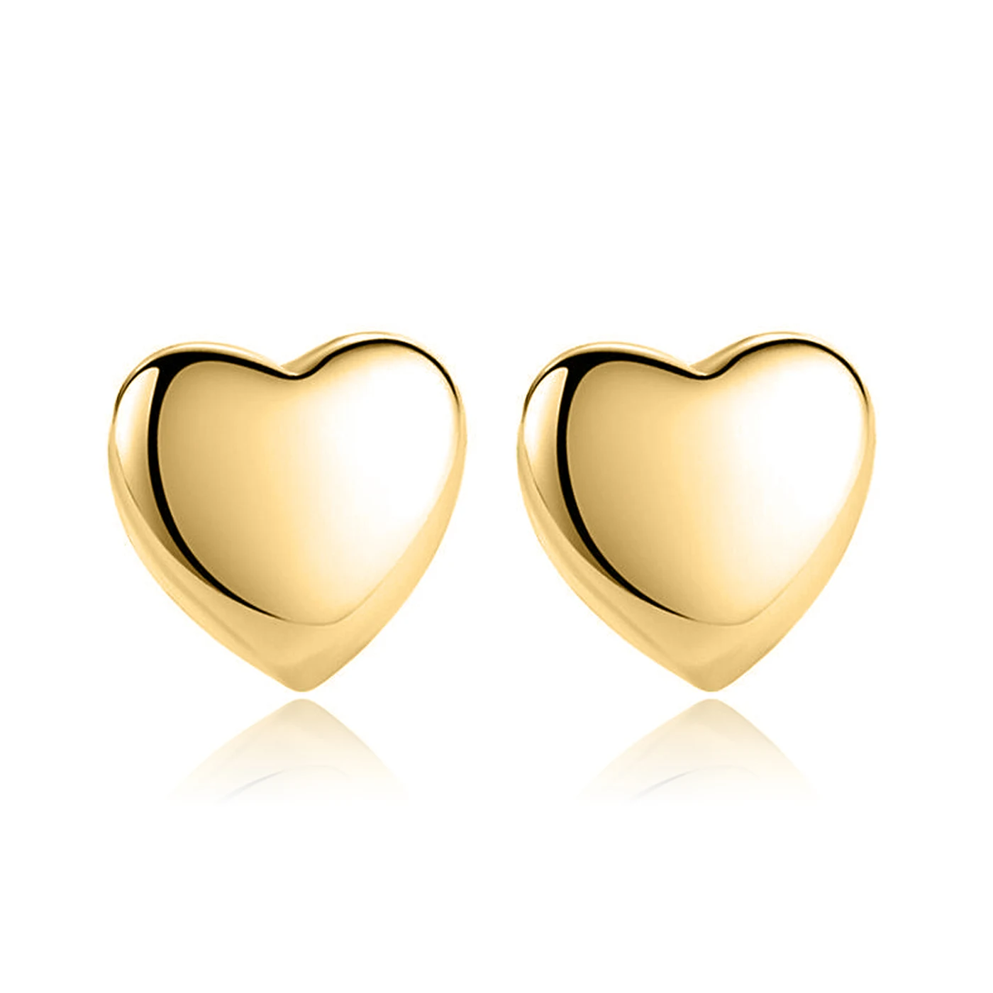 Sweet Fashion Mini Peach Heart Love Glossy Small Gold Heart Earrings made by BlueOne Jewelry
