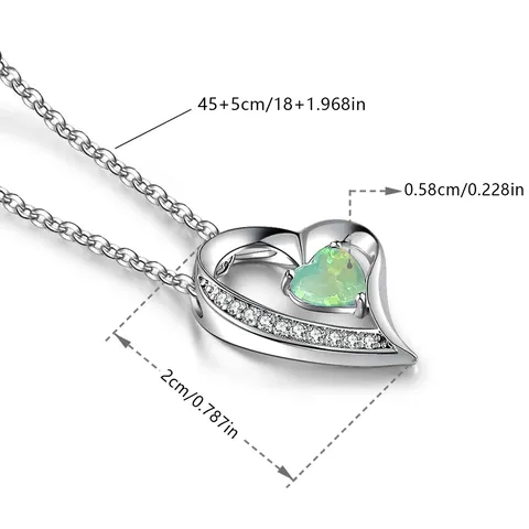 The Opal Pendant Does Not Lose Color Anti-allergy Collarbone Necklace Personalized Collarbone Chain - view 3