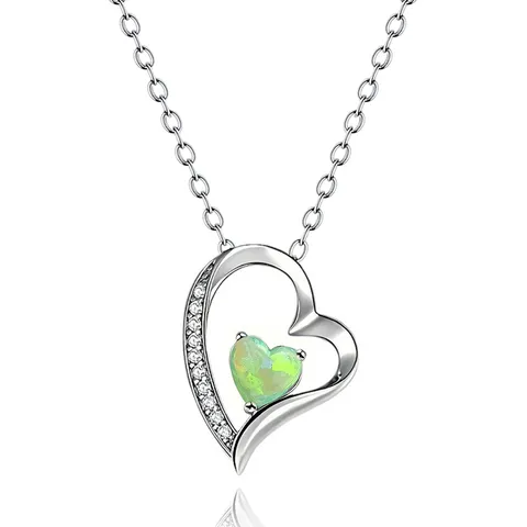 Plated Brass The Opal Pendant Does Not Lose Color Anti-allergy Collarbone Necklace Personalized Collarbone Chain - Plated Brass jewelry made by BlueOne Jewelry