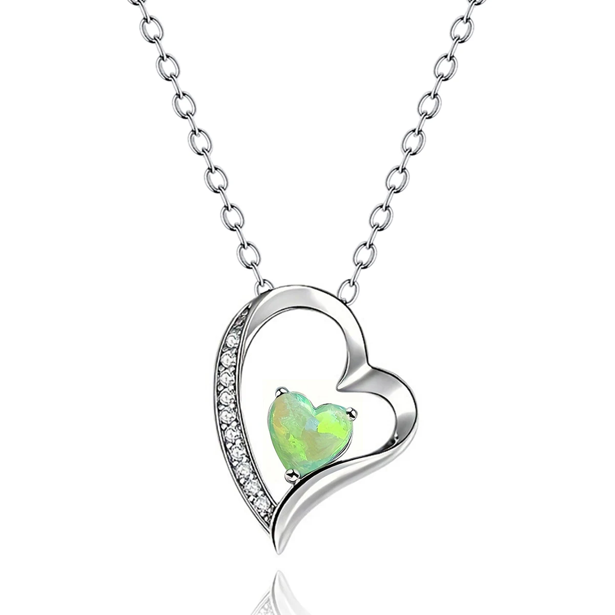 The Opal Pendant Does Not Lose Color Anti-allergy Collarbone Necklace Personalized Collarbone Chain made by BlueOne Jewelry
